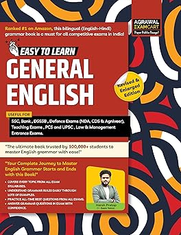 Examcart Latest Easy to Learn General English Book By Harsh Pratap Sir for All Competitive Exams 2025 (Bank, SSC, NDA, Agniveer, GATE, UPSC, State PCS, Police, & Teaching Exam) (Bilingual)